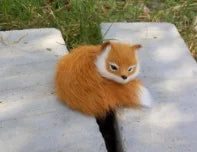 Cute Realistic Stuffed Animal Soft Plush Sitting Fox Model