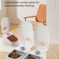 Pet Automatic Feeder Timed Quantification Separate Bowls