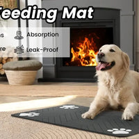 Pet Feeding Mat-Absorbent Pet Placemat Rubber Backing Quick Dry Water Mat