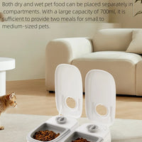 Pet Automatic Feeder Timed Quantification Separate Bowls