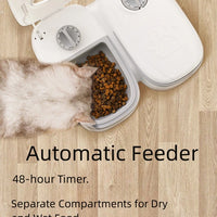 Pet Automatic Feeder Timed Quantification Separate Bowls