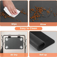 Pet Feeding Mat-Absorbent Pet Placemat Rubber Backing Quick Dry Water Mat