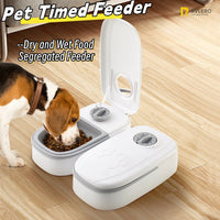 Pet Automatic Feeder Timed Quantification Separate Bowls