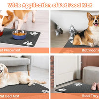 Pet Feeding Mat-Absorbent Pet Placemat Rubber Backing Quick Dry Water Mat
